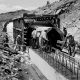 A construction crew works on the outlet conduit at the Frenchman damsite in southeastern Plumas County, California.